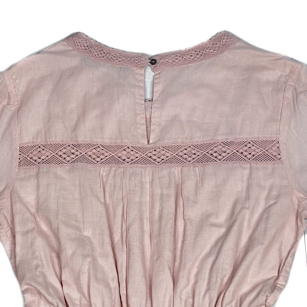 Abercrombie & Fitch Lace-Embellished Boho Prairie Dress Petal Pink Size S - NWOT - Picture 5 of 8